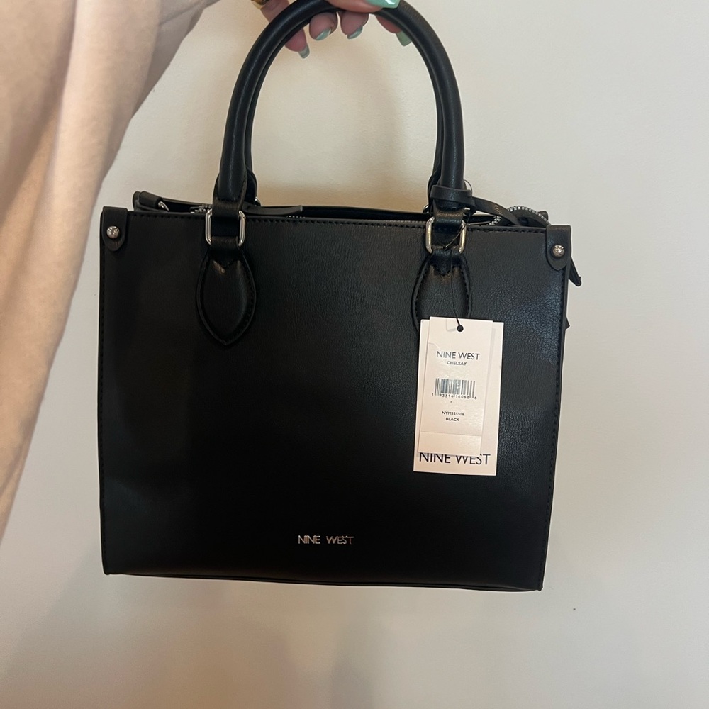 Nine West Black Satchel Sleek Structured Design